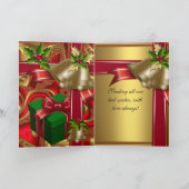 Kaart kerstfeestdagen met rood goud (Binnen)