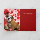 Kaart Kerstmis Dog Puppy Hearts (Binnen)