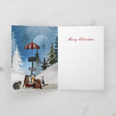 Kaart Kerstmis Katten Pet Sneeuw (Binnen)