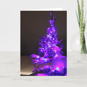Kaart-Kerstmis van de groet Boom in Viooltje Feestdagen Kaart