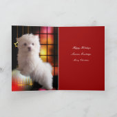 Kaart Kerstmis Witte Maltese puppy Dog (Binnen)
