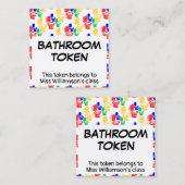 Kaart Kindergarten Elementary BATHROOM TOKEN Vierkante Visitekaartje (Voorkant / Achterkant)