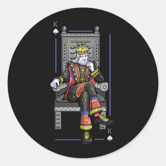 Kaart King Ronde Sticker (Voorkant)