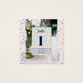 Kaart kleurrijke Floral Wedding Table Number