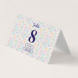 Kaart kleurrijke Floral Wedding Table Number Visitekaartjes