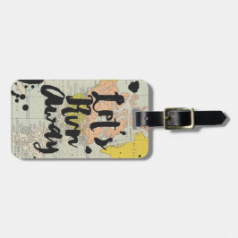  kaart koele wegrijdende reistypografie bagagelabel