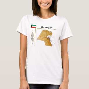Kaart Koeweit + vlag + titel T-shirt