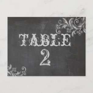 Kaart Koolbord (Floral Table Number)