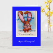 Kaart krijgt goed Bunny Ears (Gele Bloem)