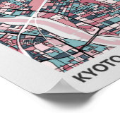 Kaart Kyoto Japan Poster (Hoek)