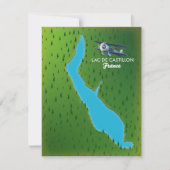 Kaart Lac de Castillon Frankrijk (Voorkant)