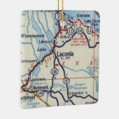  kaart Laconia NH Keramisch Ornament (Rechts)