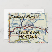 kaart Lewistown Montana (Voorkant / Achterkant)