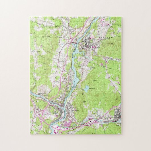 kaart Libanon & Hanover New Hampshire (1959) Legpuzzel (Verticaal)