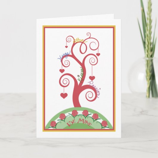 Kaart Love Tree voor Valentijnsdag (Voorkant)