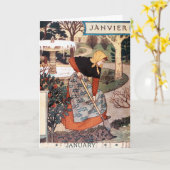 Kaart: maand januari - Janvier Kaart (Gele Bloem)