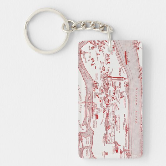 KAART: MANHATTAN, c1935 Sleutelhanger (Voorkant)