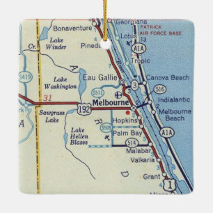 kaart Melbourne Florida Keramisch Ornament