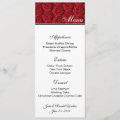 Kaart Menu Red Roses (Voorkant)