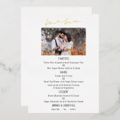 Kaart Menu Script Photo Wedding Luxury Real Folie (Voorkant / Achterkant)