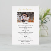 Kaart Menu Script Photo Wedding Luxury Real Folie (Staand Voorkant)