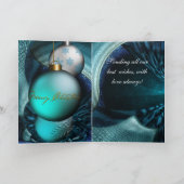 Kaart Merry Xmas Jade Blue Balls (Binnen)