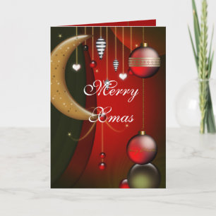 Kaart Merry Xmas Red Balls