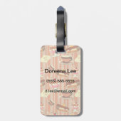  kaart met aardbeiendessert bagagelabel (Achterkant verticaal)