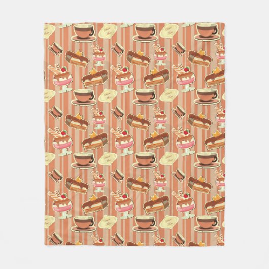  kaart met aardbeiendessert fleece deken (Voorkant)