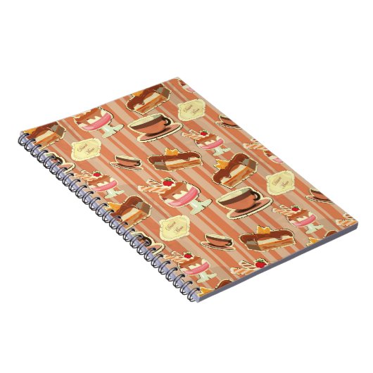 kaart met aardbeiendessert notitieboek (Rechterzijde)