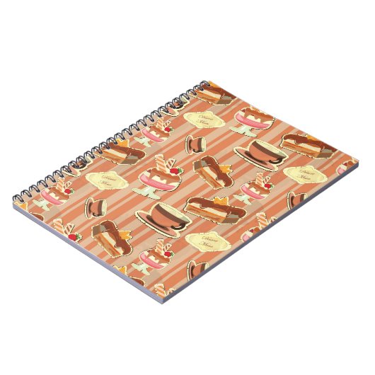 kaart met aardbeiendessert notitieboek (Linkerzijde)