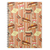 kaart met aardbeiendessert notitieboek (Voorkant)