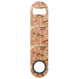  kaart met aardbeiendessert speed flessenopener