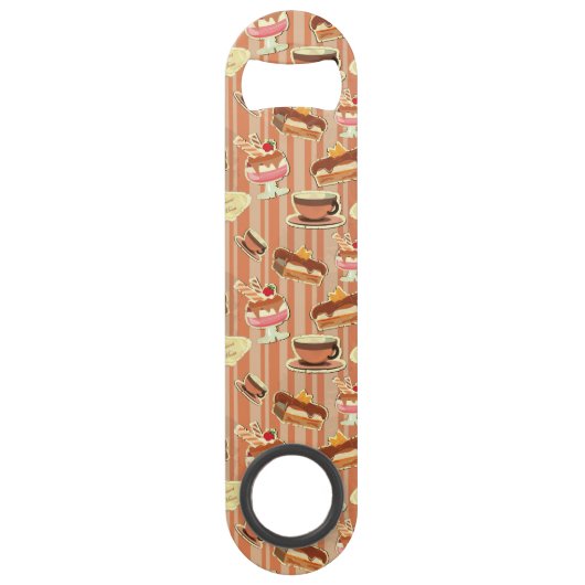  kaart met aardbeiendessert speed flessenopener (Voorkant)