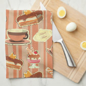 kaart met aardbeiendessert theedoek (Quarter Fold)