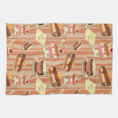 kaart met aardbeiendessert theedoek (Horizontaal)