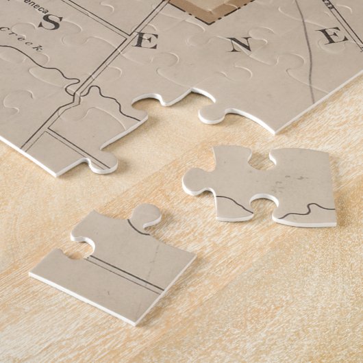 kaart met bufferzone (1895) legpuzzel (Zijkant)