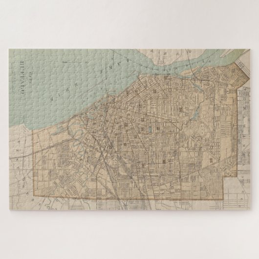  kaart met bufferzone (1895) legpuzzel (Horizontaal)