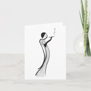 Kaart met Chic Jazz Age Lady Illustratie