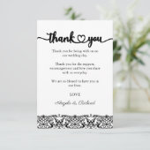 Kaart met dankwoord, script dankkaart, kant (Staand voorkant)