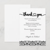 Kaart met dankwoord, script dankkaart, kant (Voorkant / Achterkant)