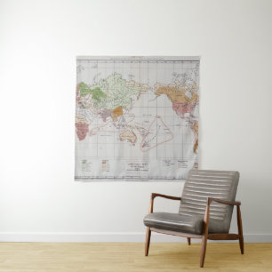 Kaart met de talen van de wereld wandkleed