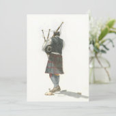 Kaart met doedelzakspeler (Staand voorkant)