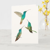 Kaart met drie kolibries (Gele Bloem)