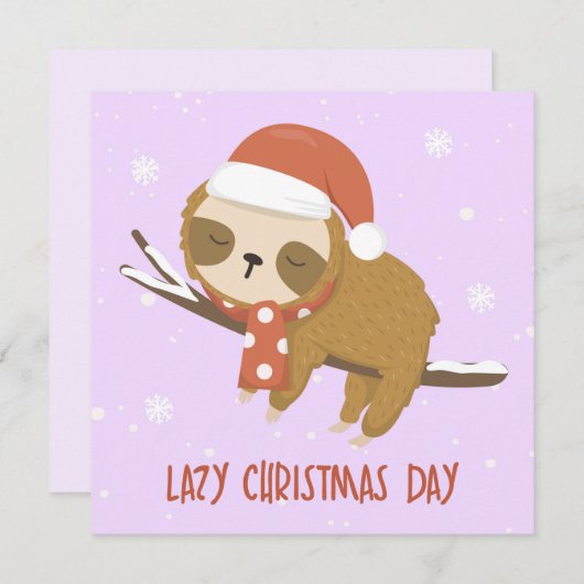 Kaart met feestdag op de luie kerstdag (Voorkant / Achterkant)