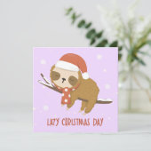 Kaart met feestdag op de luie kerstdag (Staand voorkant)