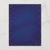 Kaart met gekantelde sterren Blue & Gold Wedding E (Achterkant)