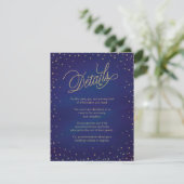 Kaart met gekantelde sterren Blue & Gold Wedding E (Staand voorkant)