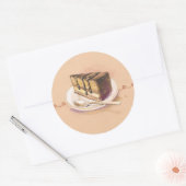 Kaart met geverfde waterverf cake ronde sticker (Envelop)