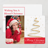 Kaart met groeten voor één foto-kerstseizoen (Voorkant / Achterkant)